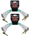 Pig Hog PHLIL6SG Seafoam Green 6in Patch Cable 3pk 2 Pack Front View